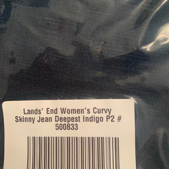 NWT LANDS' END WOMEN'S CURVY SKINNY JEANS DEEPEST INDIGO SIZE P2 (PETITE) - Picture 5 of 6